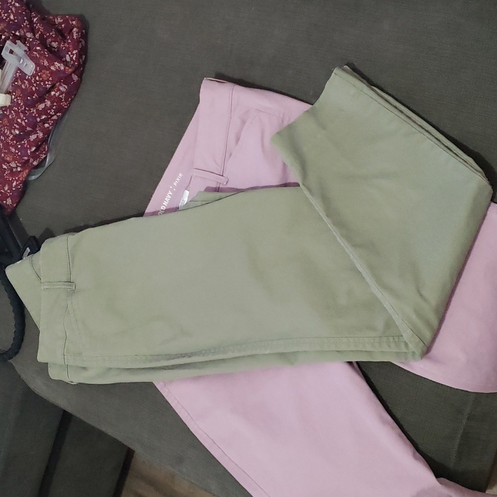 Ankle pants, cotton/spandex